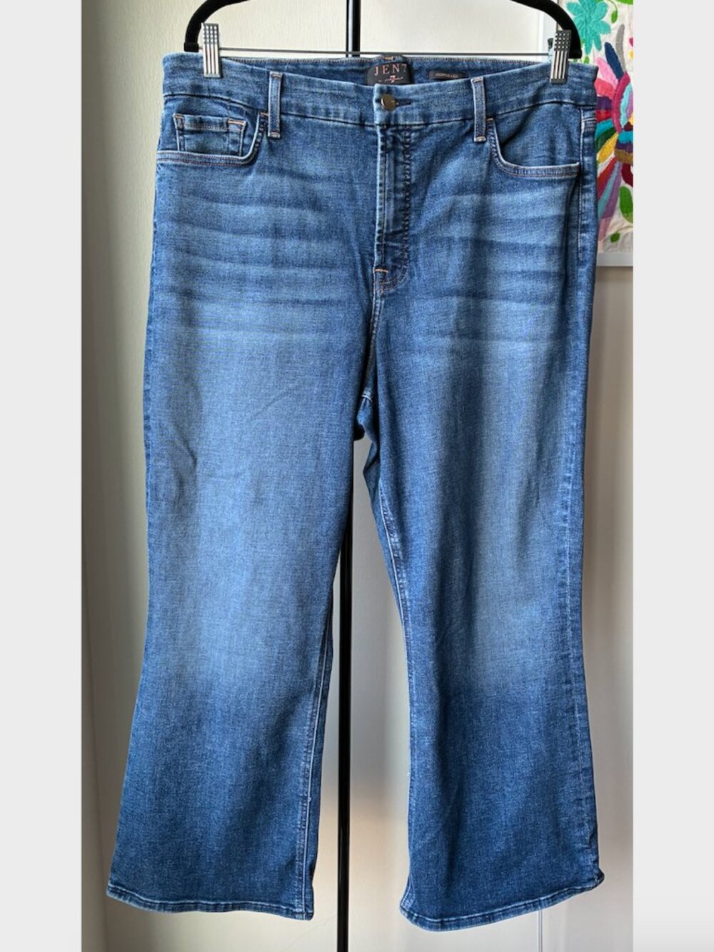 Jen7 by 7 For All Mankind Cropped Kick Jeans - Size 16